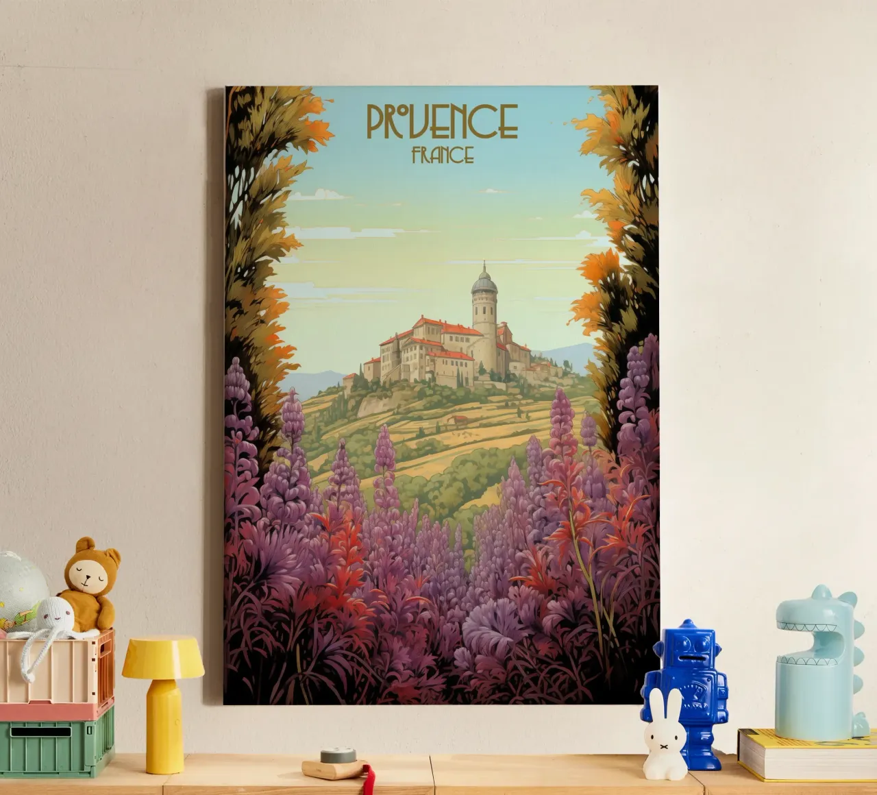 Reizen naar de Provence Frankrijk canvas met Baklijst van Fleur de Lys