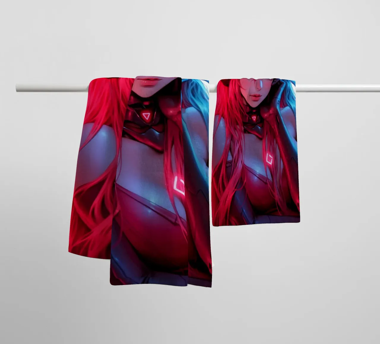 Bella ragazza anime cyberpunk asciugamano da bagno da Fleur de Lys