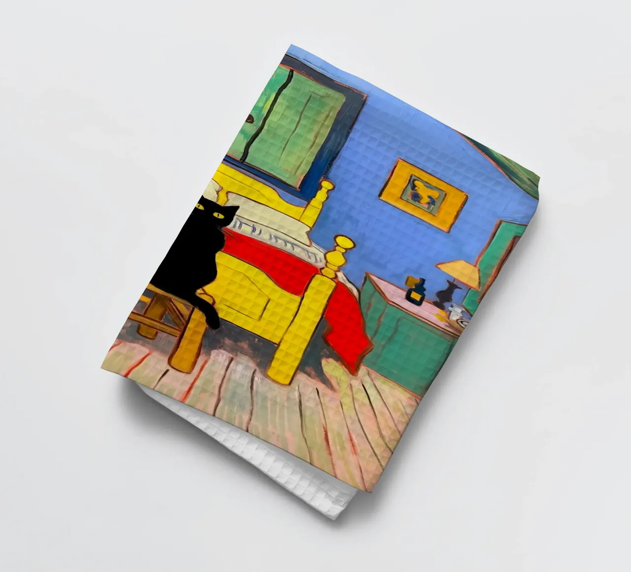 Gatto nero di Van Gogh canovaccio da cucina da Fleur de Lys