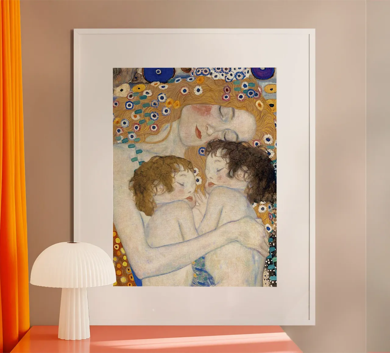 Madre e gemelli I - Gustav Klimt poster con telaio in legno da Show Art