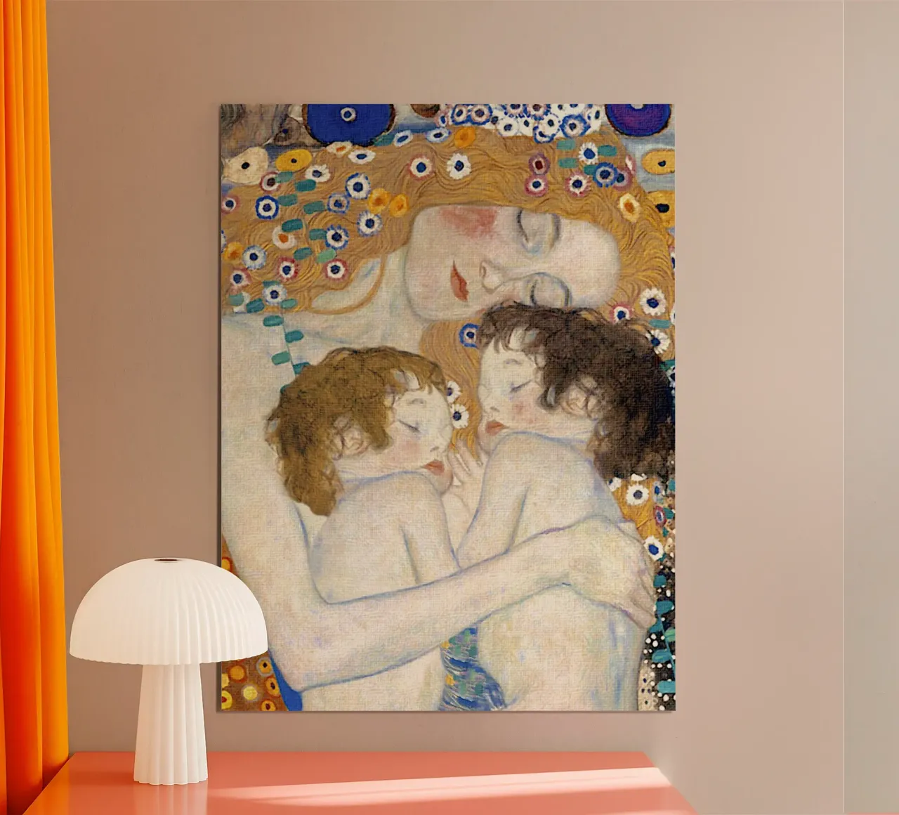 Madre e gemelli I - Gustav Klimt poster con telaio in legno da Show Art