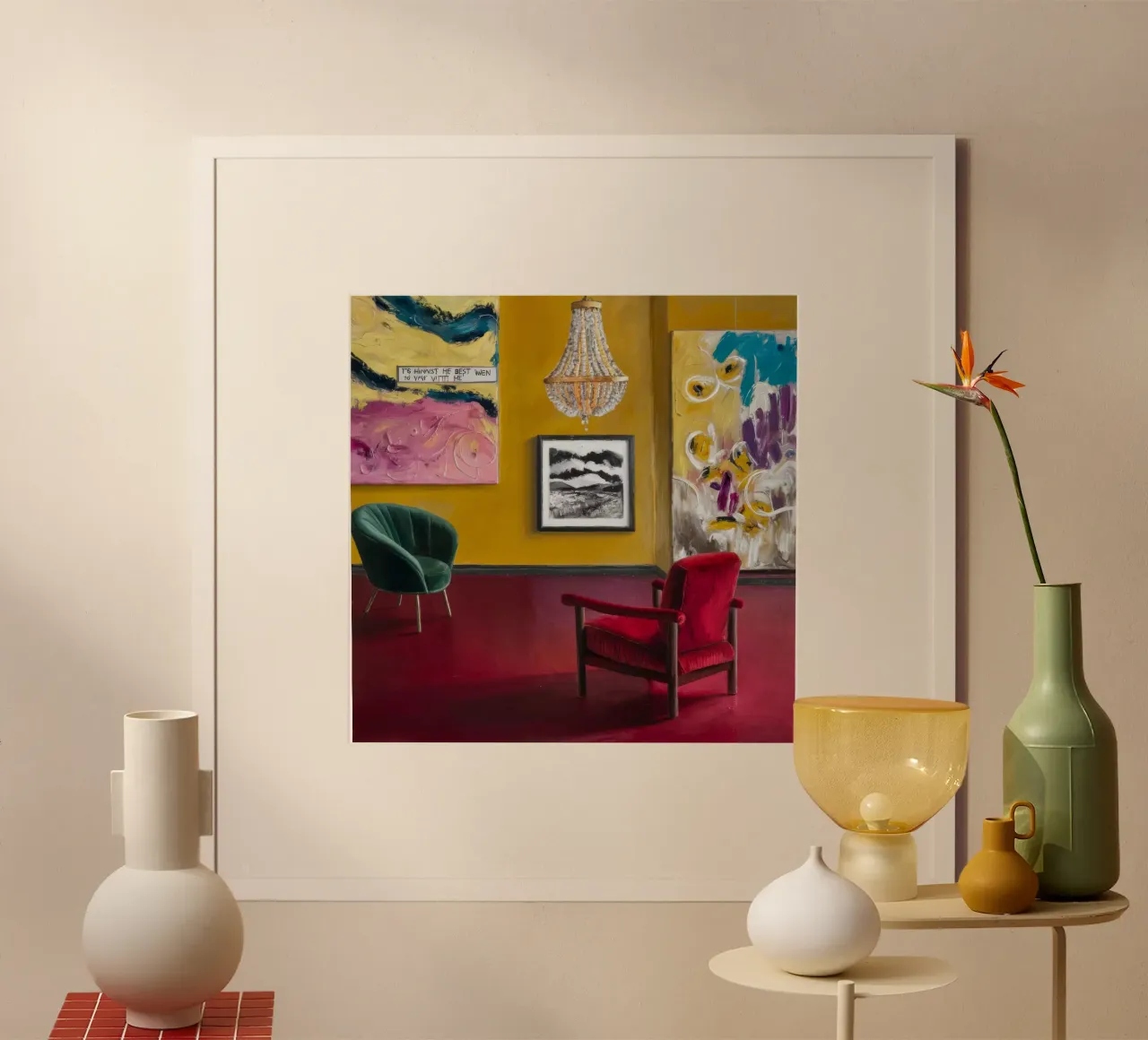 Kunstvolle königliche Pose Poster mit Kunststoffrahmen von Opal Strokes