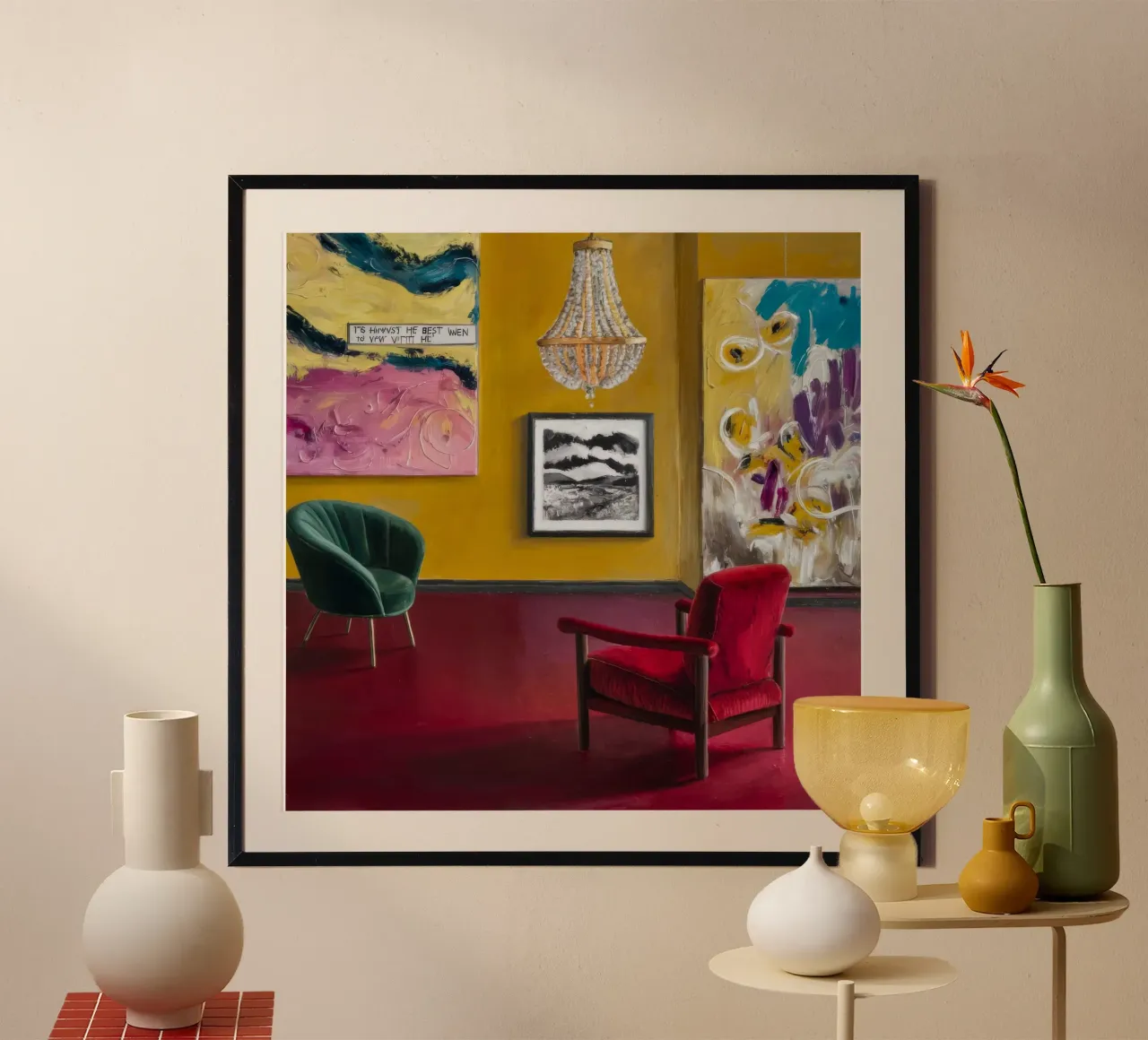 Kunstvolle königliche Pose Poster mit Kunststoffrahmen von Opal Strokes