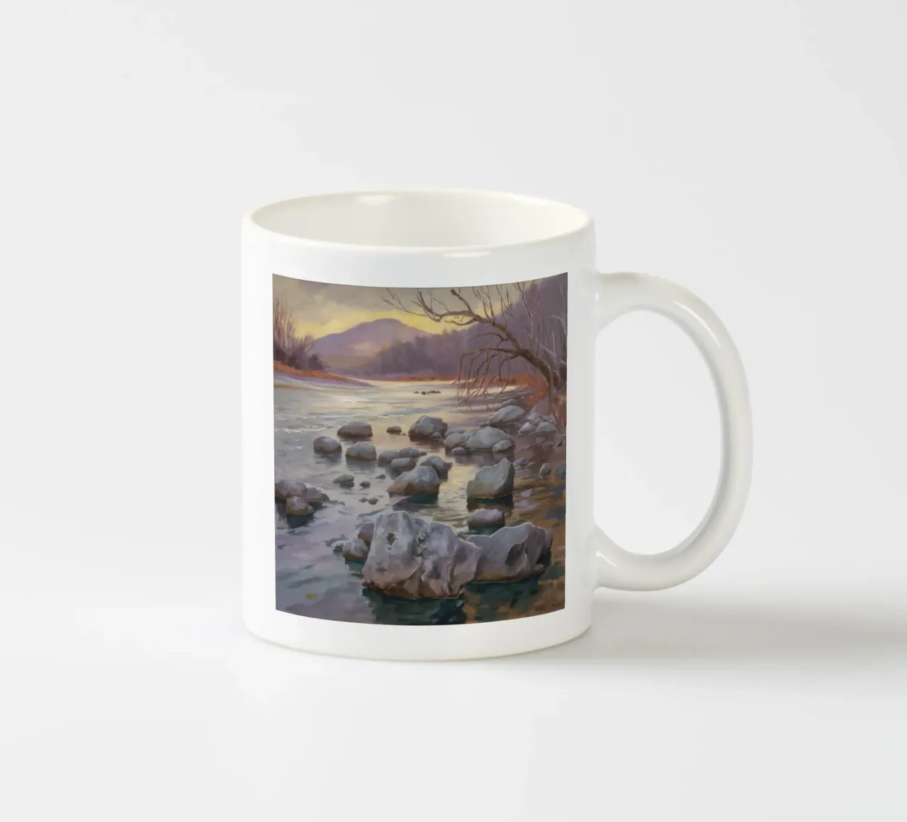 Flusso delle pietre del fiume tazza in ceramica da Radiance Landscape