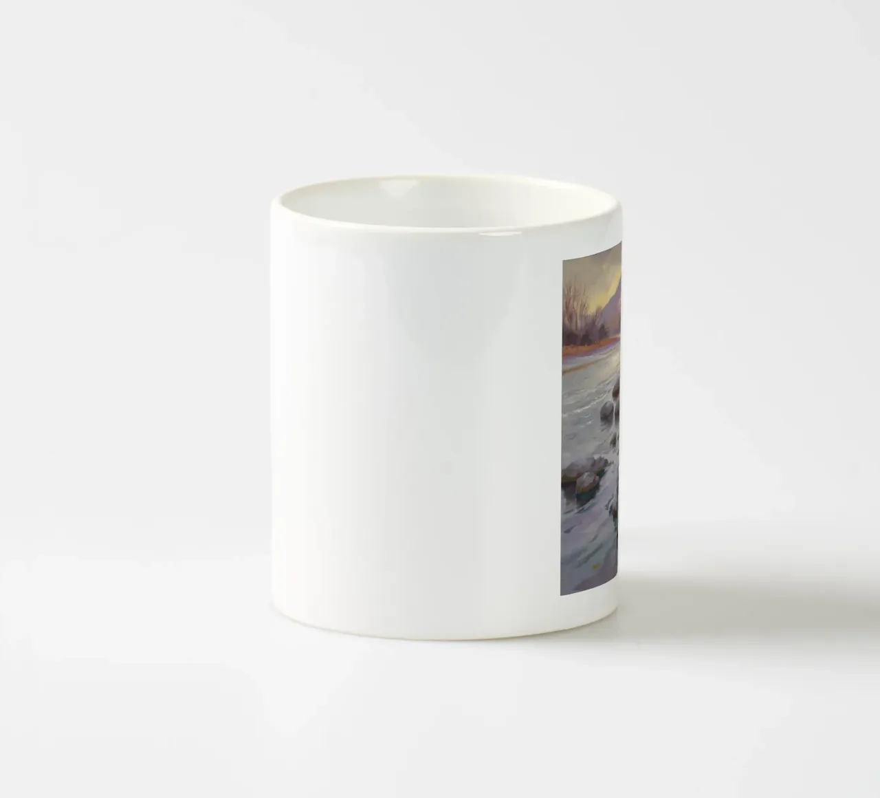 Flusso delle pietre del fiume tazza in ceramica da Radiance Landscape