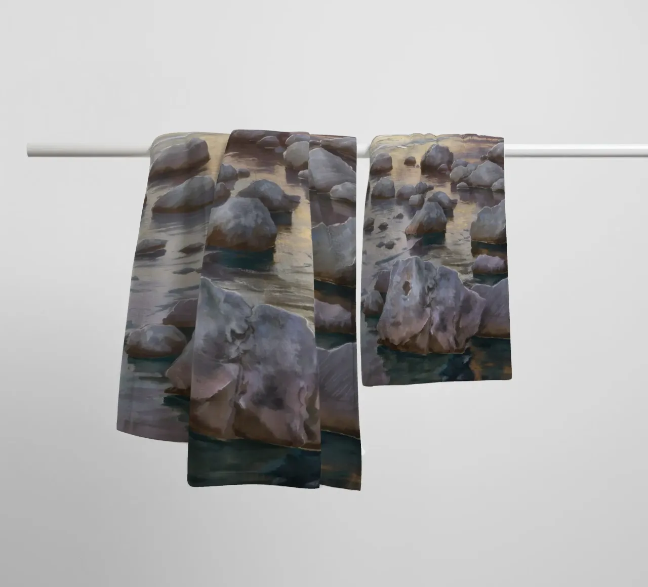 Flusso delle pietre del fiume asciugamano da bagno da Radiance Landscape