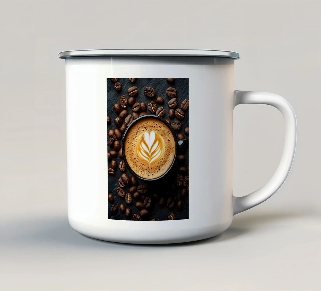 Arte del caffè macchiato tazza in smalto da CatAndCofffe