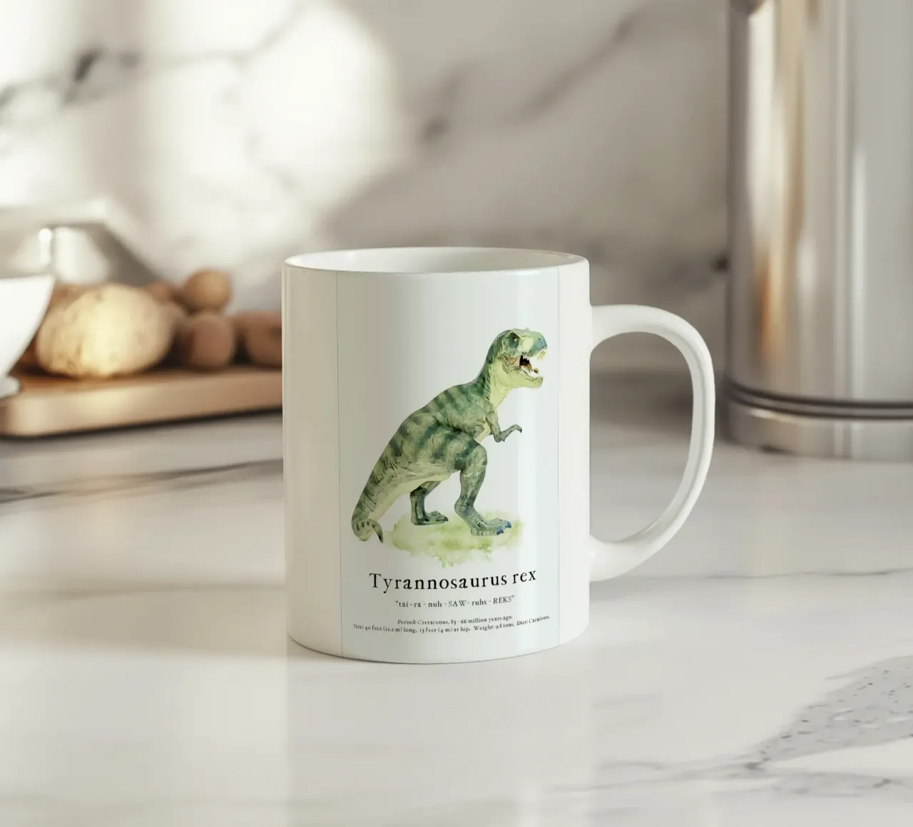 Tyrannosaurus Rex ceramic mug by Lila x Lola