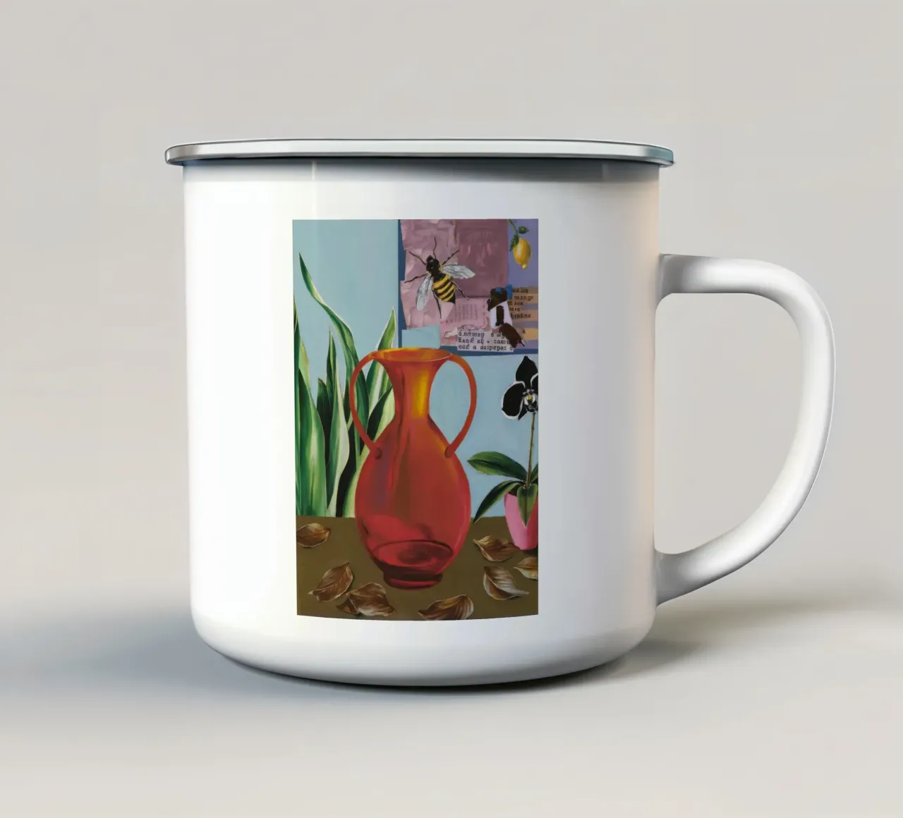 Collage di brocche cremisi tazza in smalto da Opal Strokes