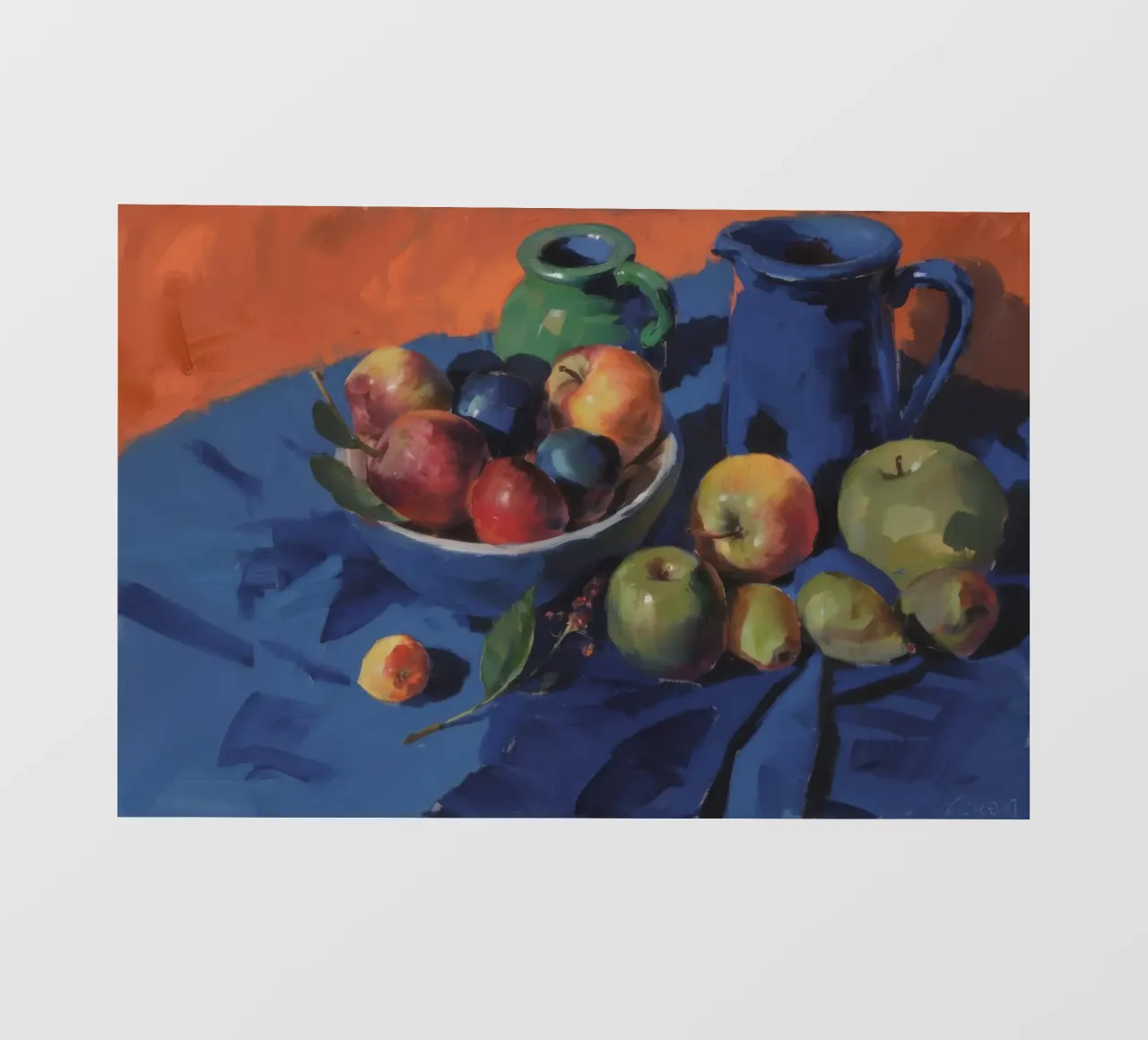 Apples Blue Bowl backlit film by Radiance Landscape