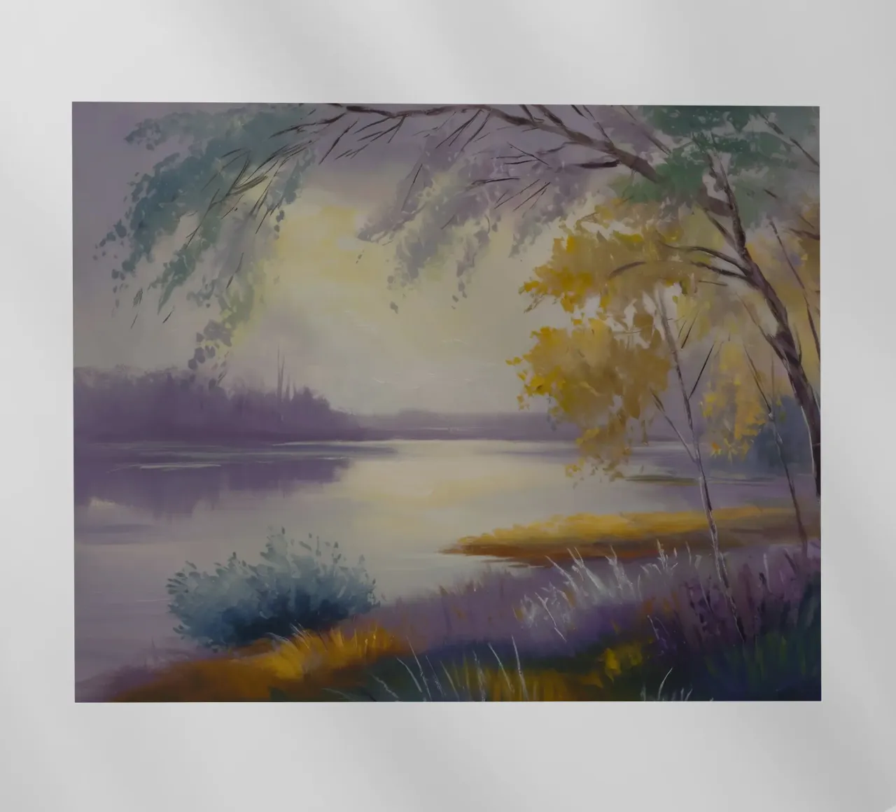Mattina sul lago nebbioso pellicola backlit da Radiance Landscape