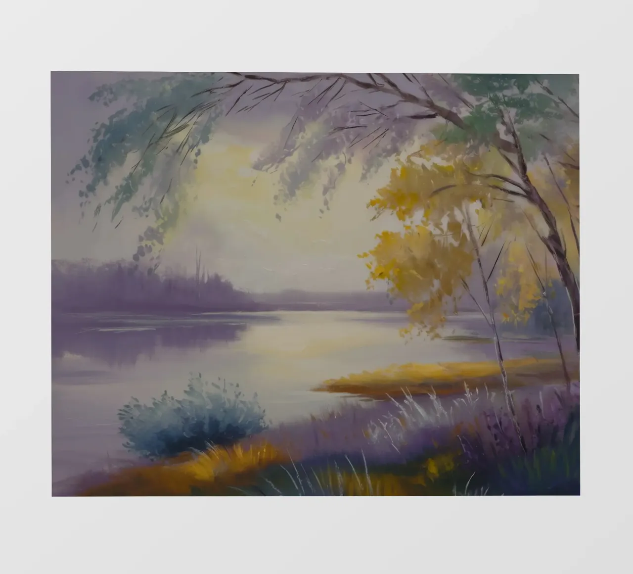 Mattina sul lago nebbioso pellicola backlit da Radiance Landscape