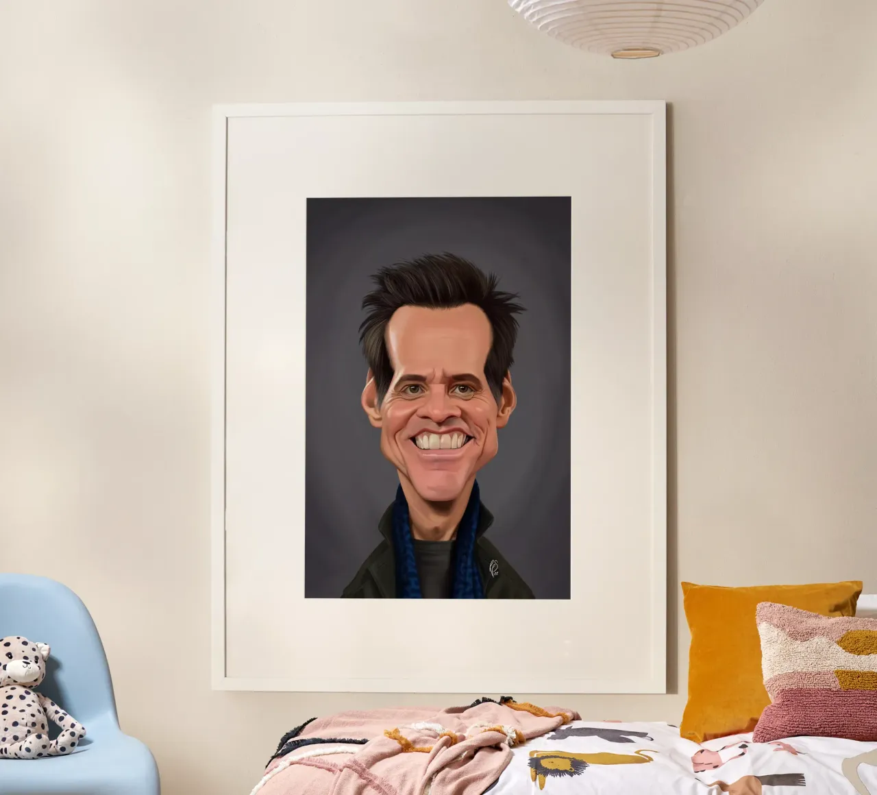 Jim Carrey poster con telaio in legno da Rob Art | Illustration
