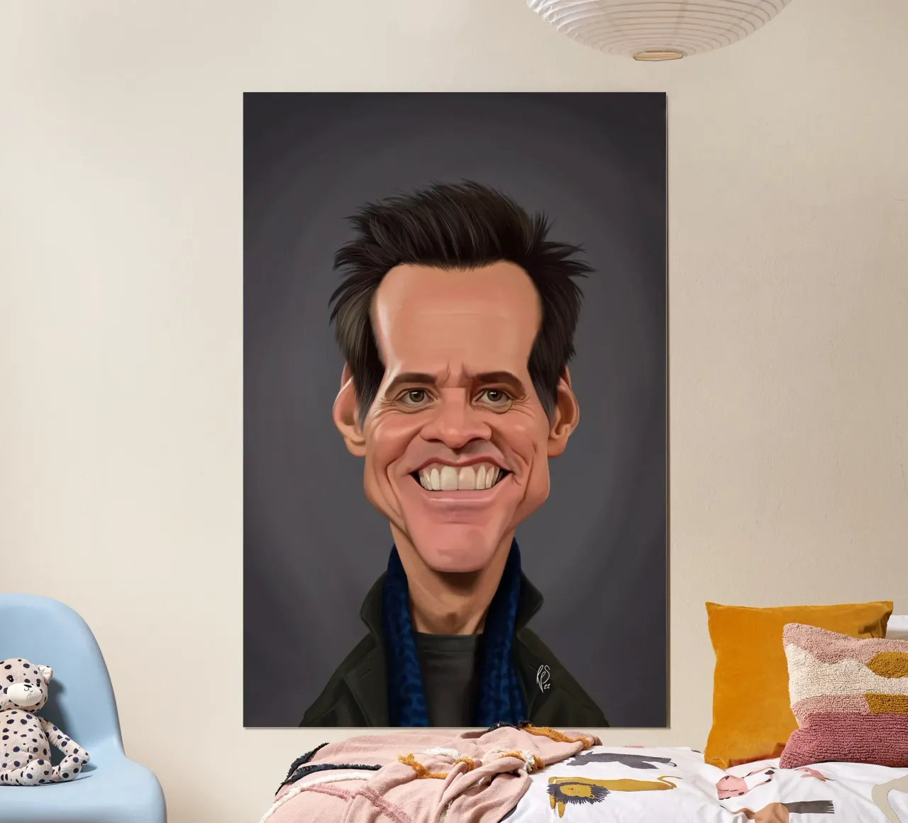 Jim Carrey poster con telaio in legno da Rob Art | Illustration