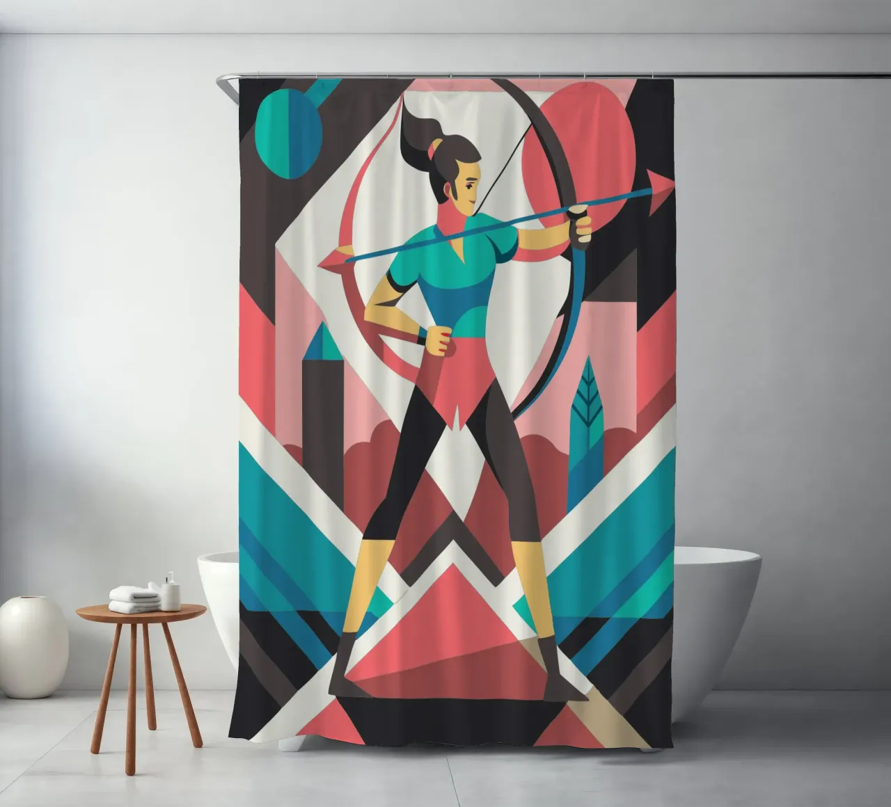 tiro con arco deporte vector imaginación cortina de baño de Faiza