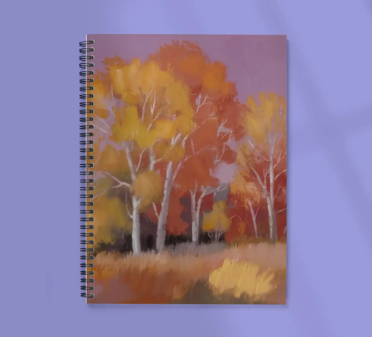 Autumn Poplars Glow spiral notebook by Radiance Landscape