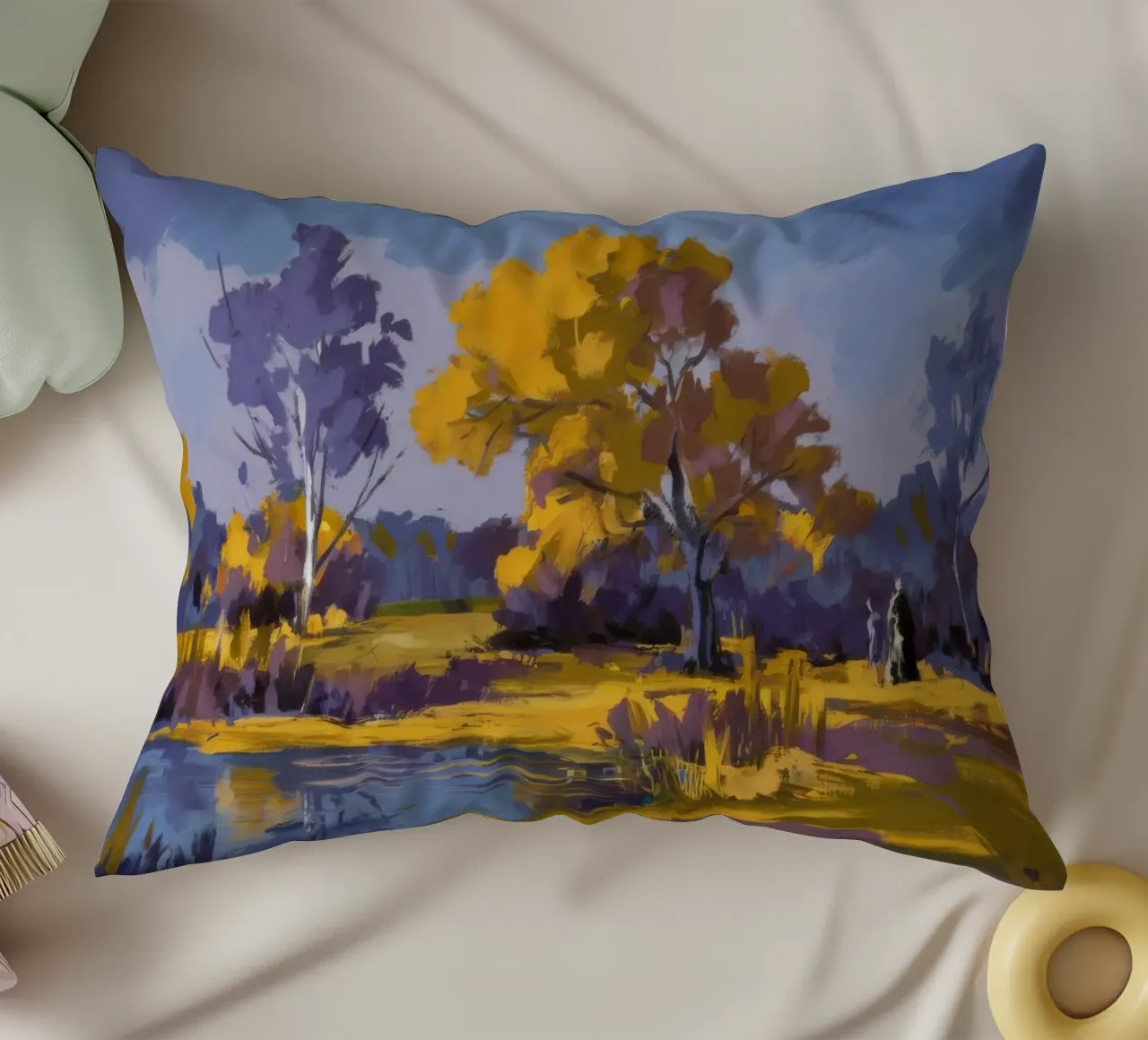 Ansa del fiume d'oro cuscino da Radiance Landscape