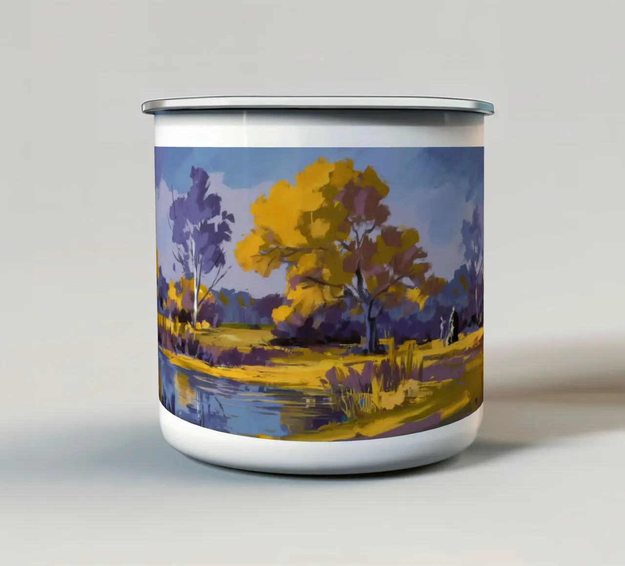 Ansa del fiume d'oro tazza in smalto da Radiance Landscape