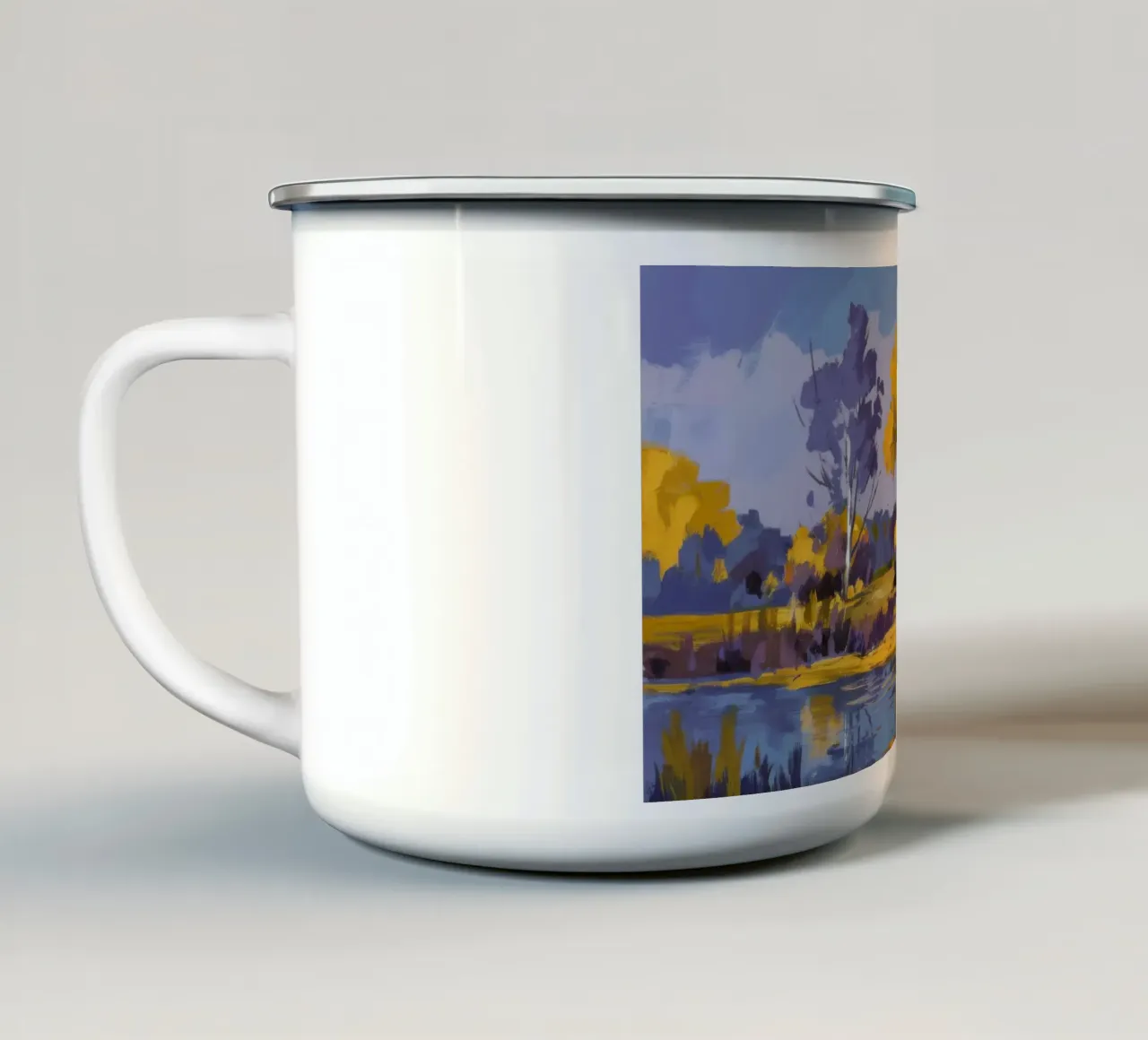Ansa del fiume d'oro tazza in smalto da Radiance Landscape