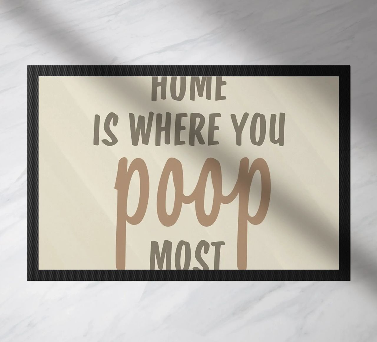Home Bathroom Funny Sign doormat by RoomAndRule