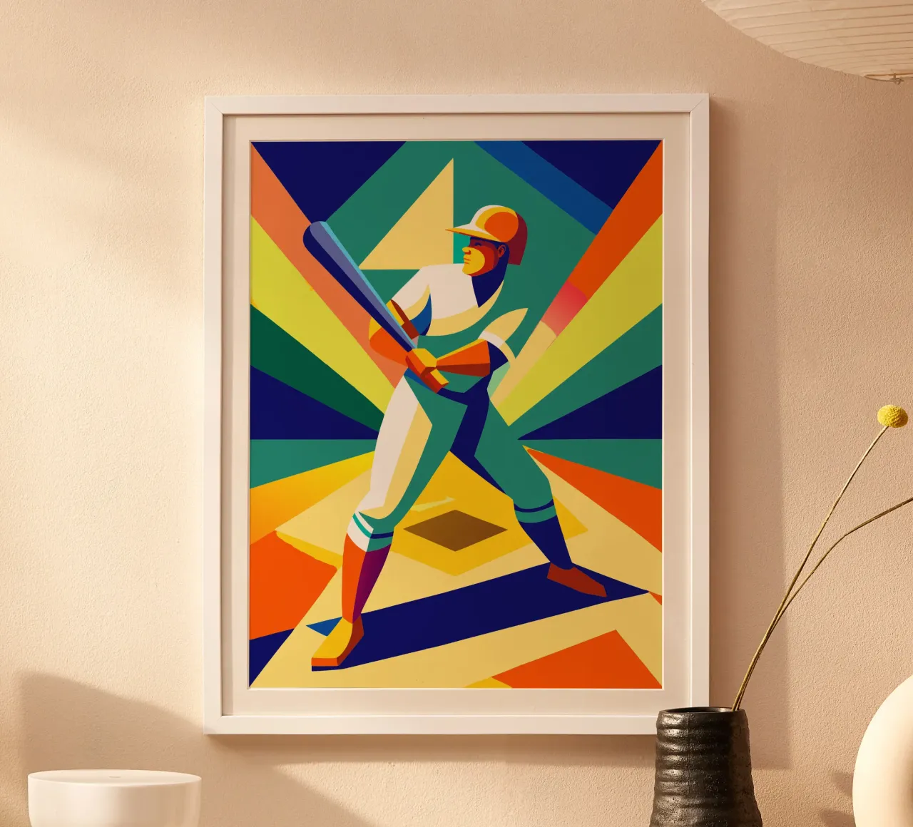 giocatore di baseball sport immaginazione vettoriale poster con telaio in alluminio da Faiza