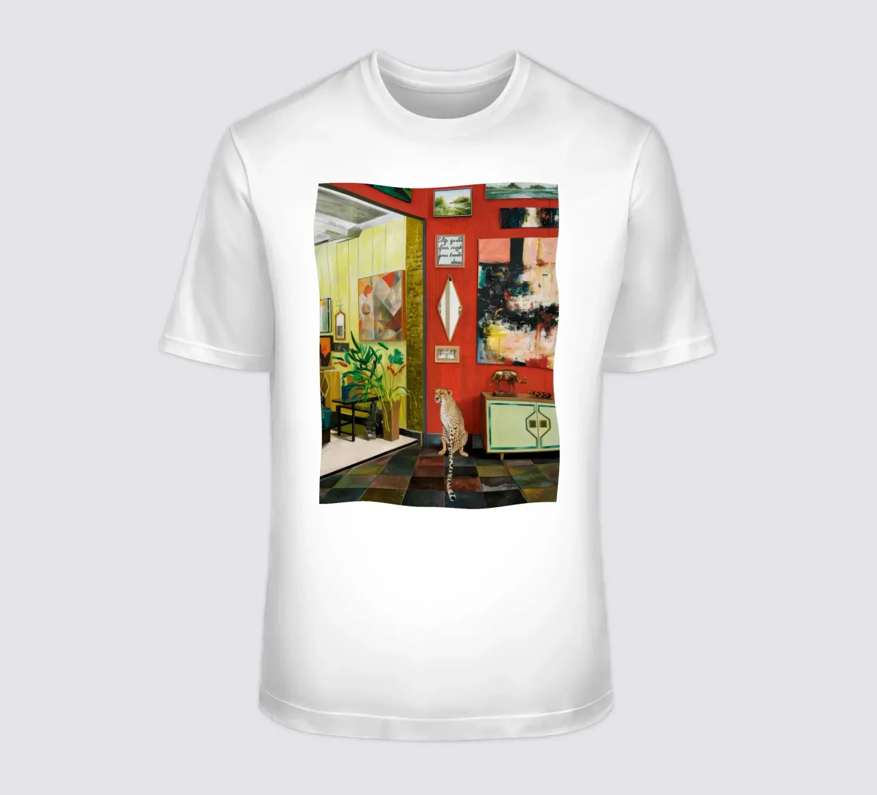 Interni vivaci a scacchiera t-shirt da Opal Strokes