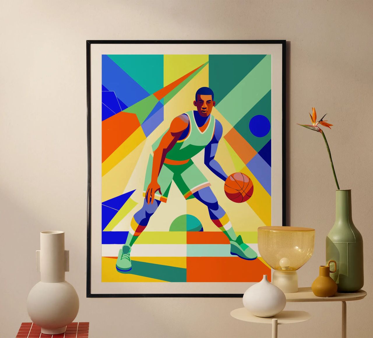 joueur de basket-ball sport vecteur d'imagination poster de Faiza