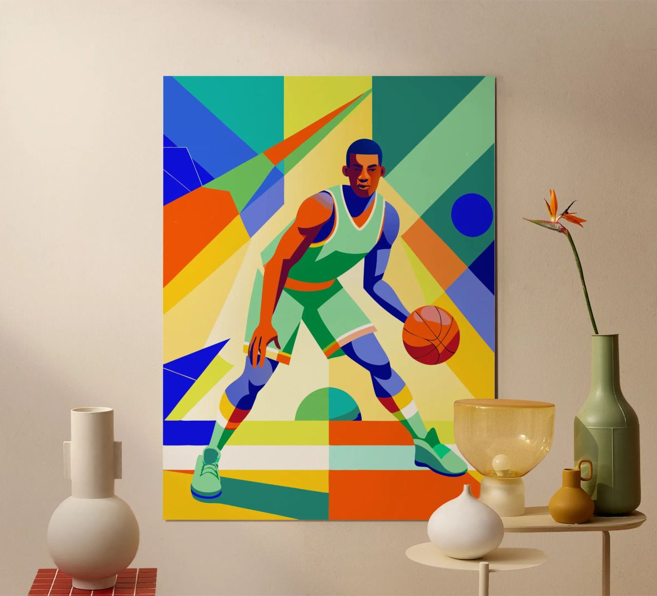 joueur de basket-ball sport vecteur d'imagination poster de Faiza
