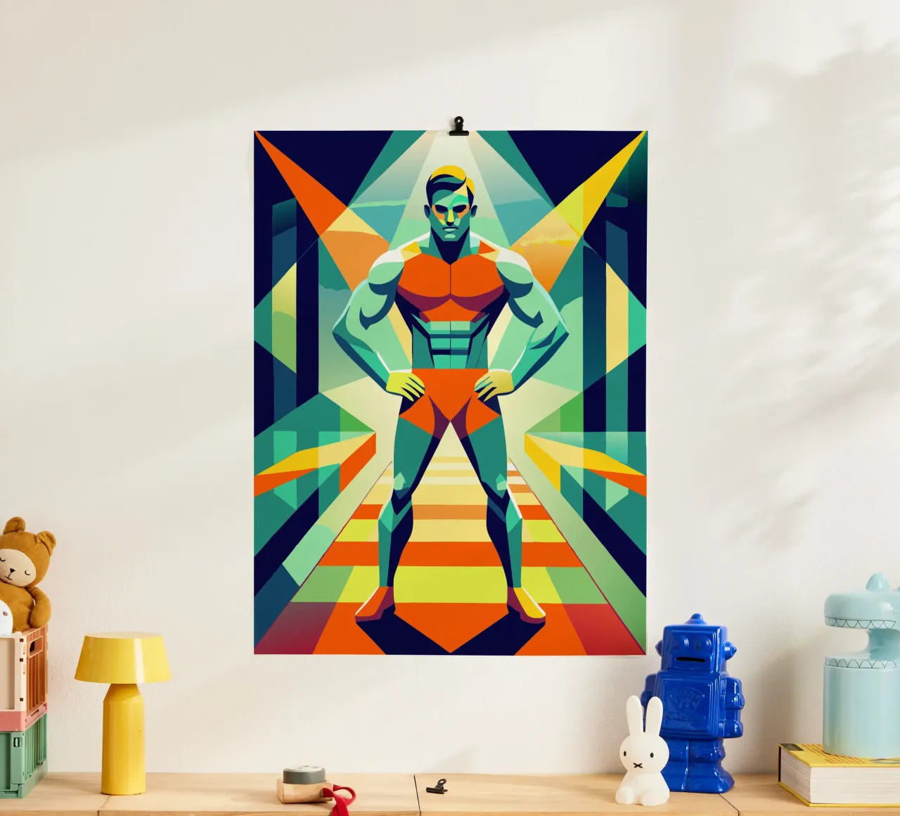bodybuilder sport immaginazione vettoriale poster con telaio in alluminio da Faiza