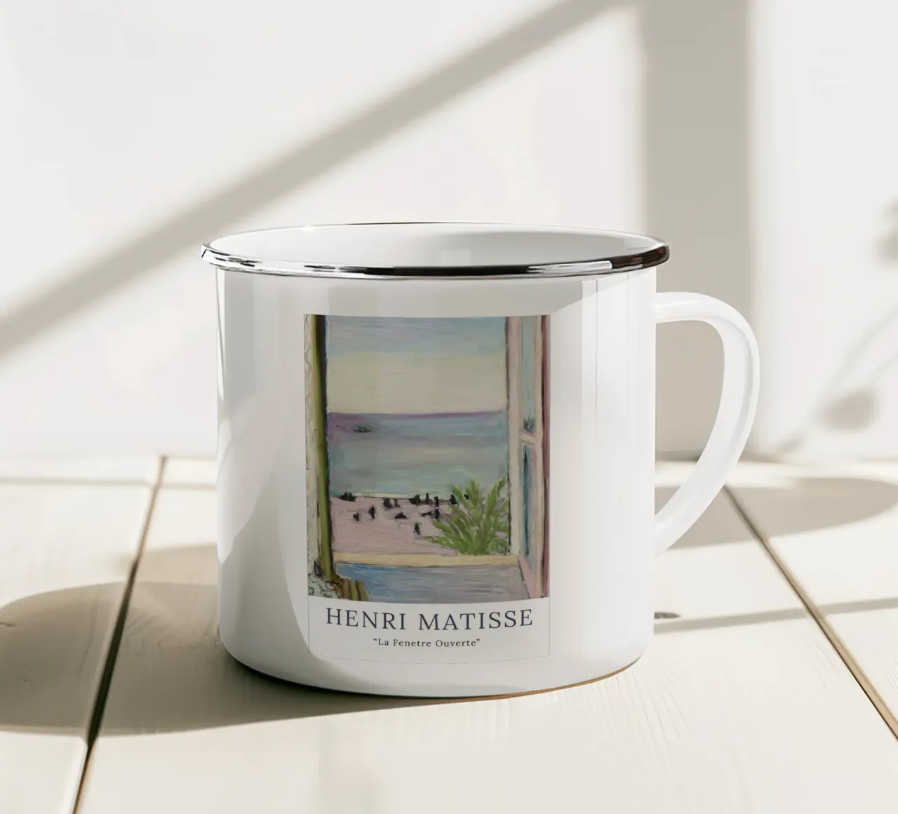 the open window enamel mug by Stev Shop
