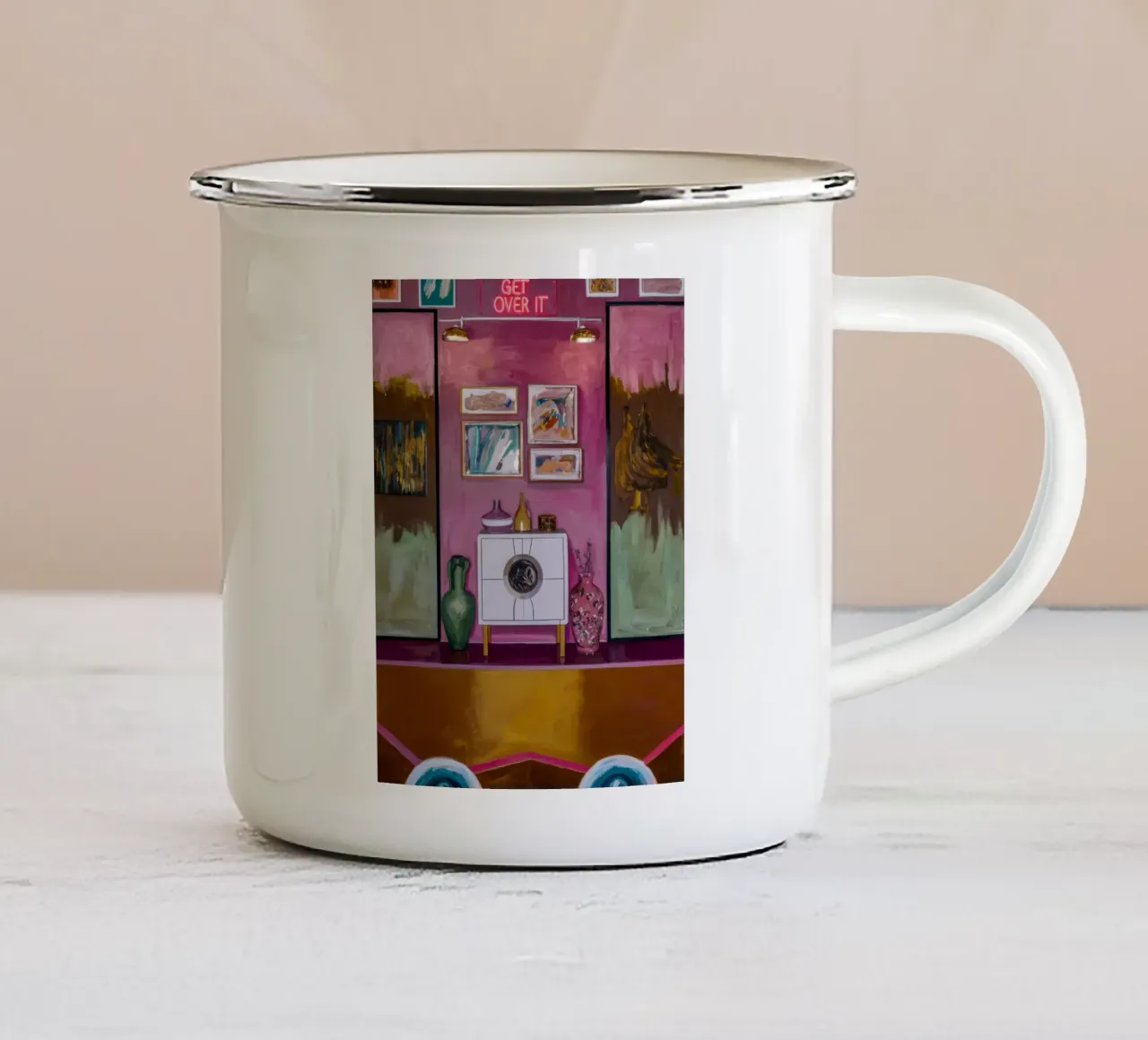 Galerie rose mug en émail de Opal Strokes