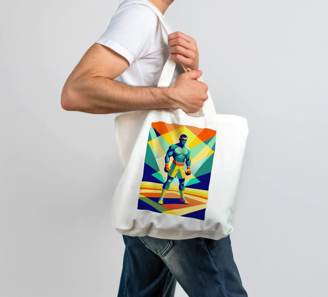 boxe sport vectoriel imagination tote bag de Faiza