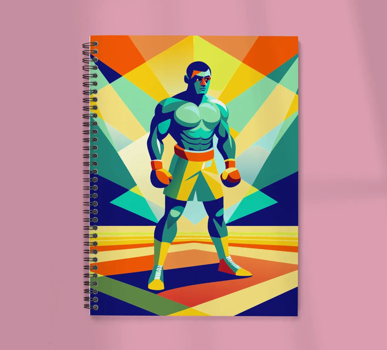 boxing sport vector imagination spiral notebook by Faiza