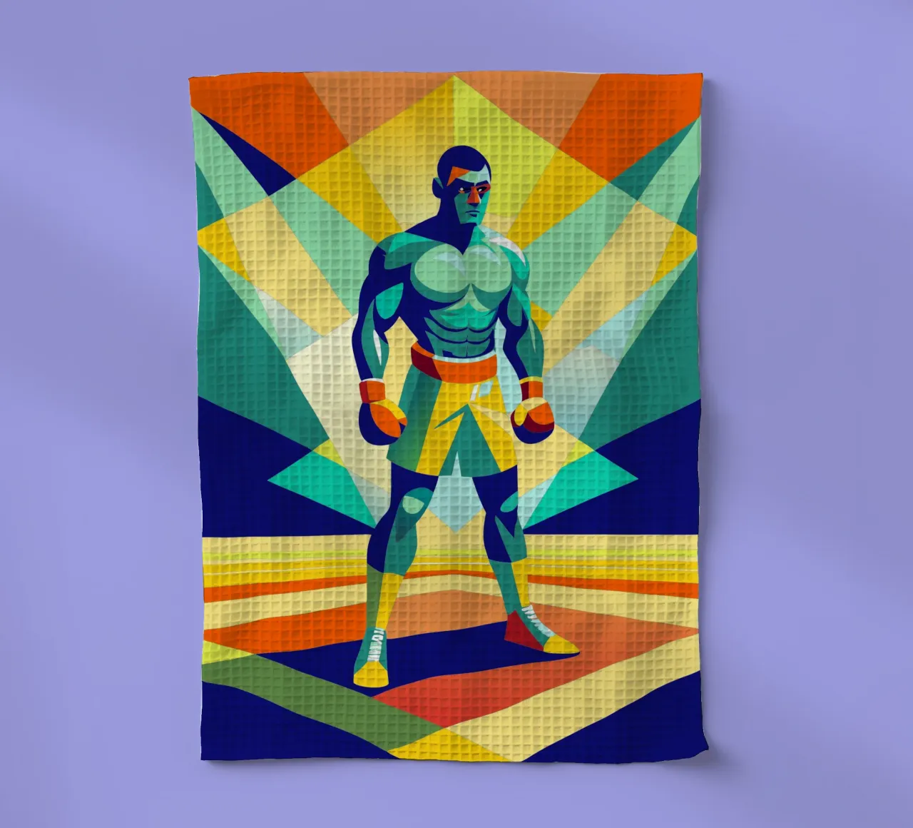 boxing sport vector imagination tea towel by Faiza