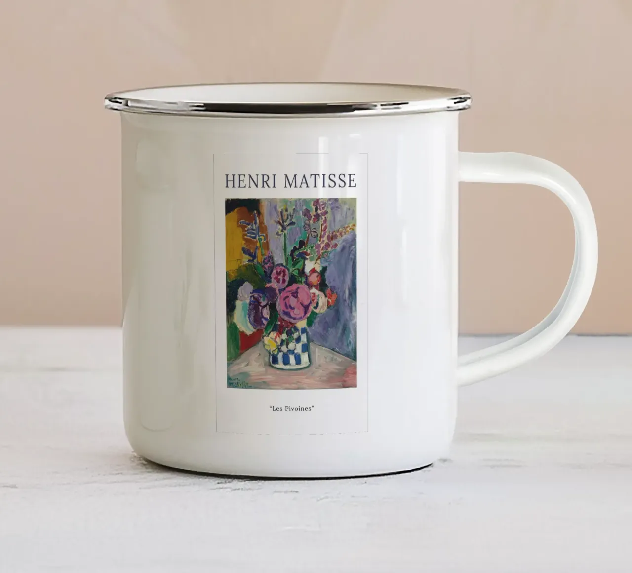 Le Pivoine tazza in smalto da Stev Shop