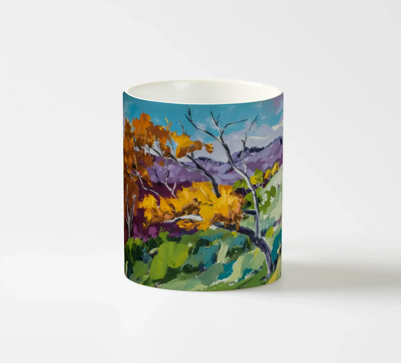 Les teintes du bosquet d'or mug en céramique de Radiance Landscape