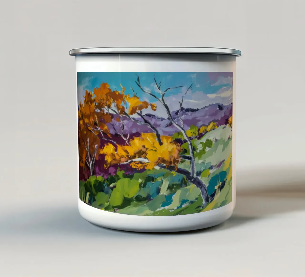 Tonalità del boschetto d'oro tazza in smalto da Radiance Landscape