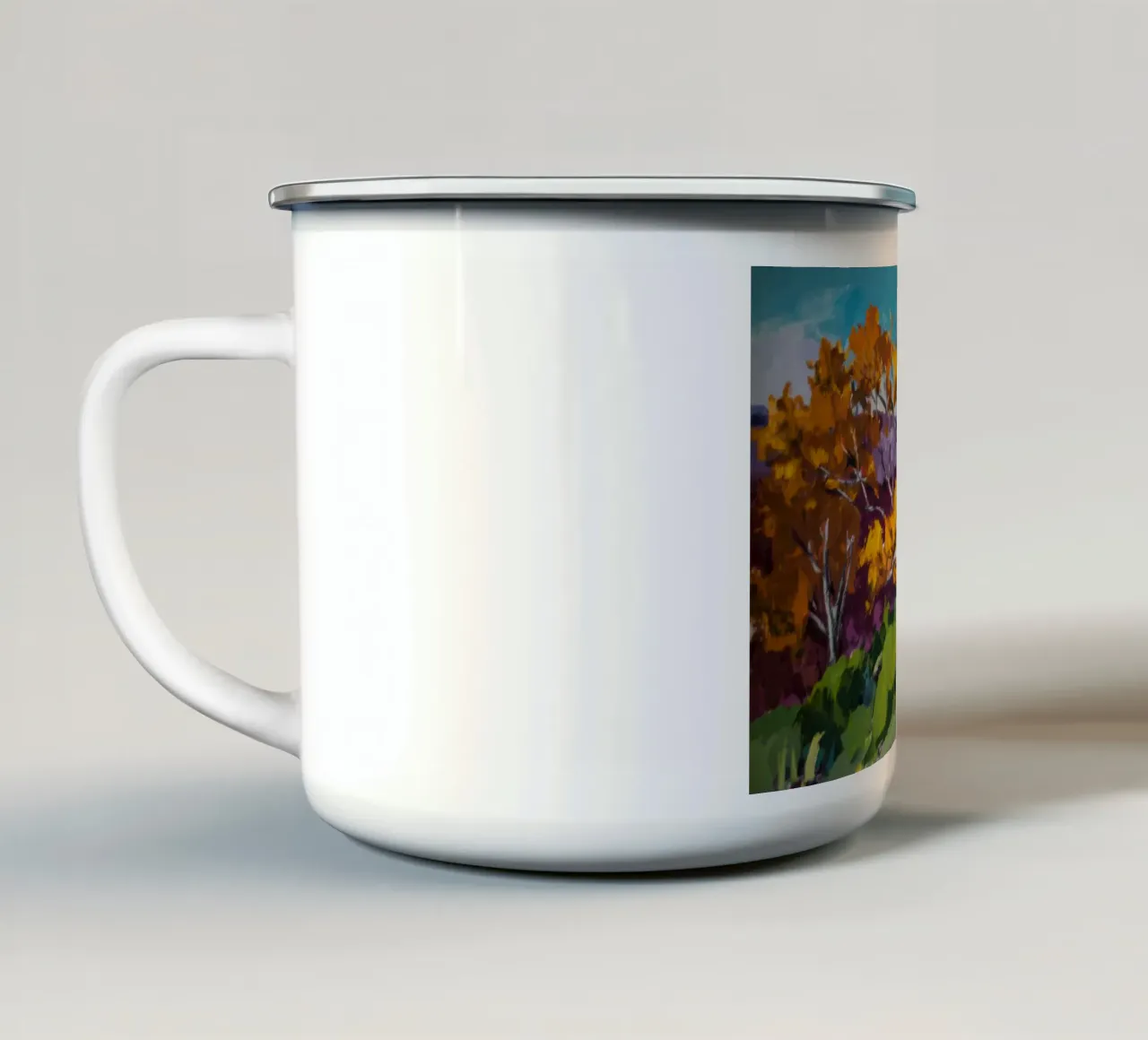 Tonalità del boschetto d'oro tazza in smalto da Radiance Landscape