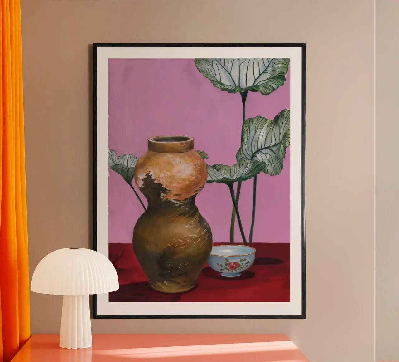 Lotus Aardse Genade poster met kunststof frame van Opal Strokes