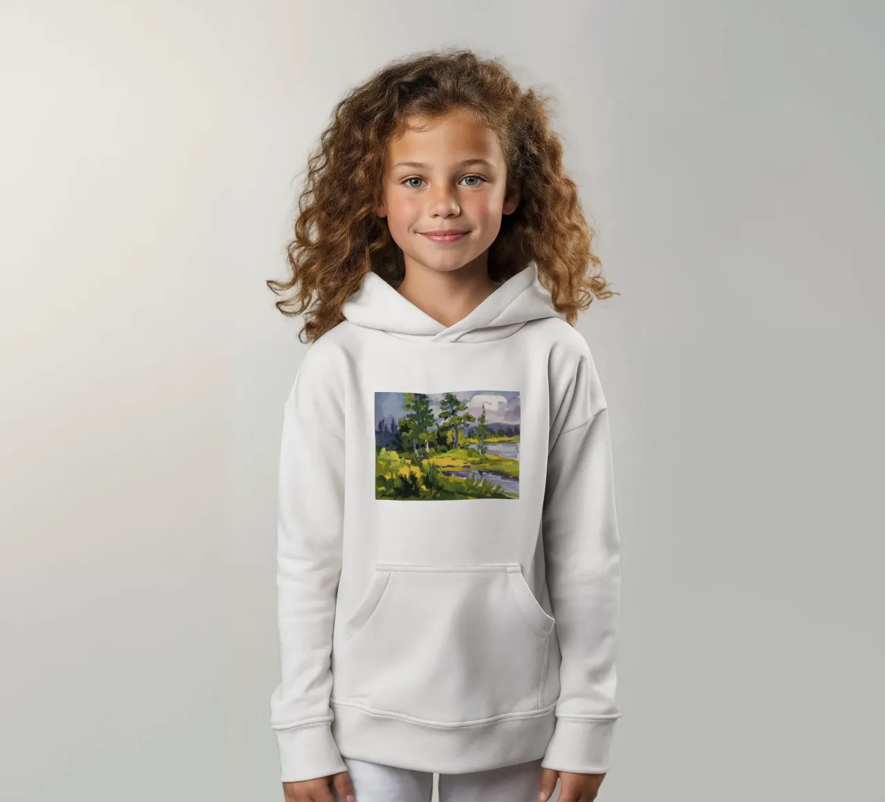 Ansa del fiume Pine felpa bambino con cappuccio da Radiance Landscape