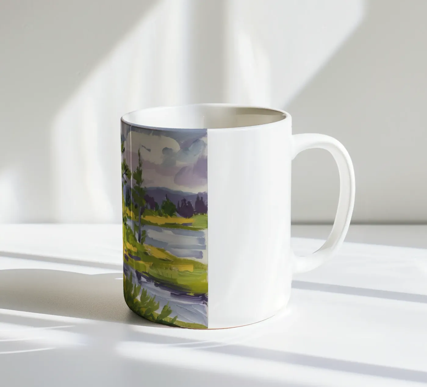 Pine River Bend ceramic mug by Radiance Landscape