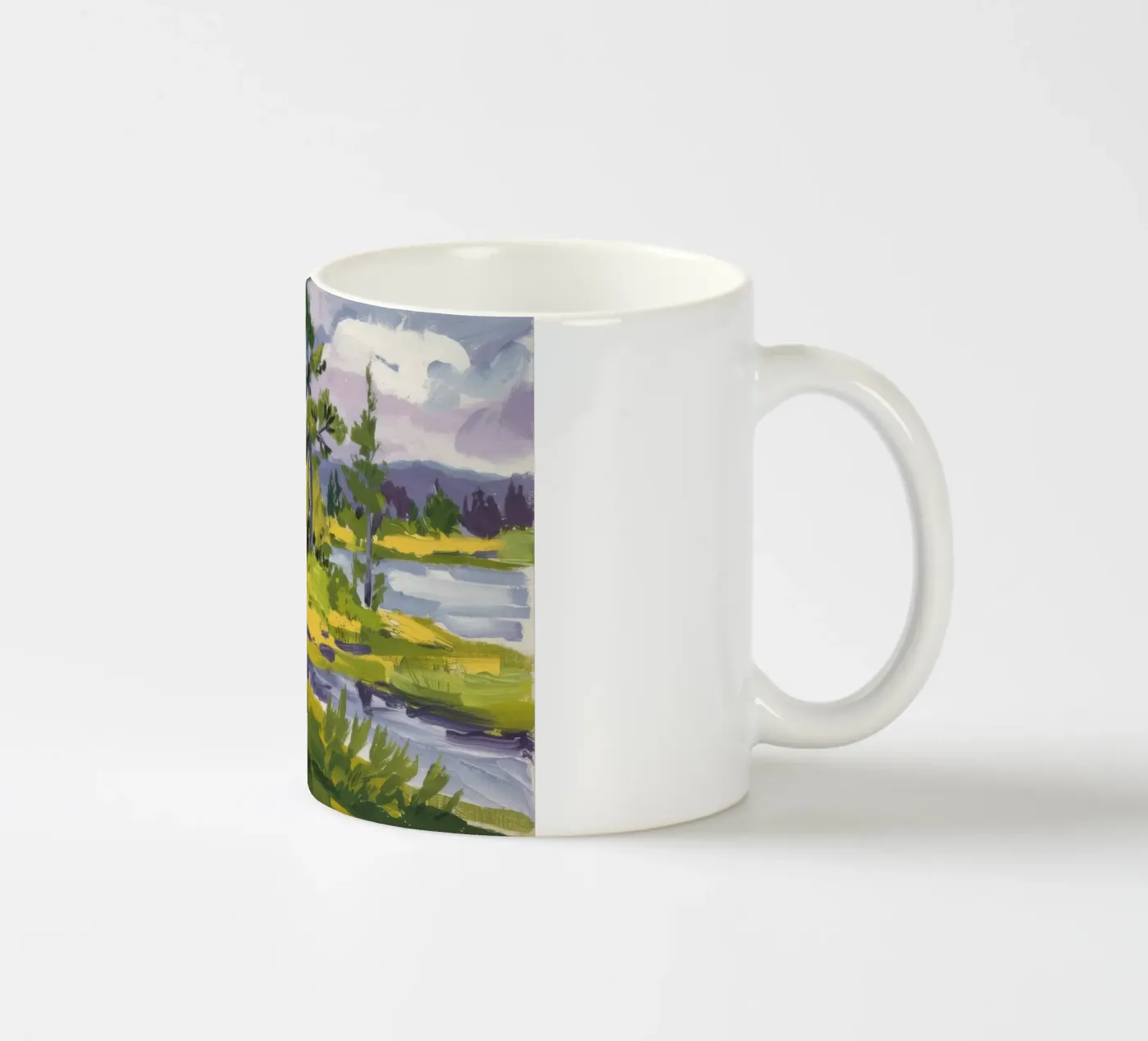 Pine River Bend ceramic mug by Radiance Landscape