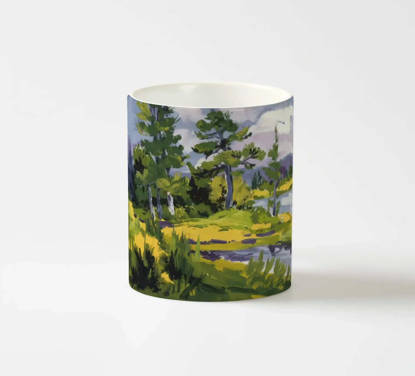 Pine River Bend ceramic mug by Radiance Landscape