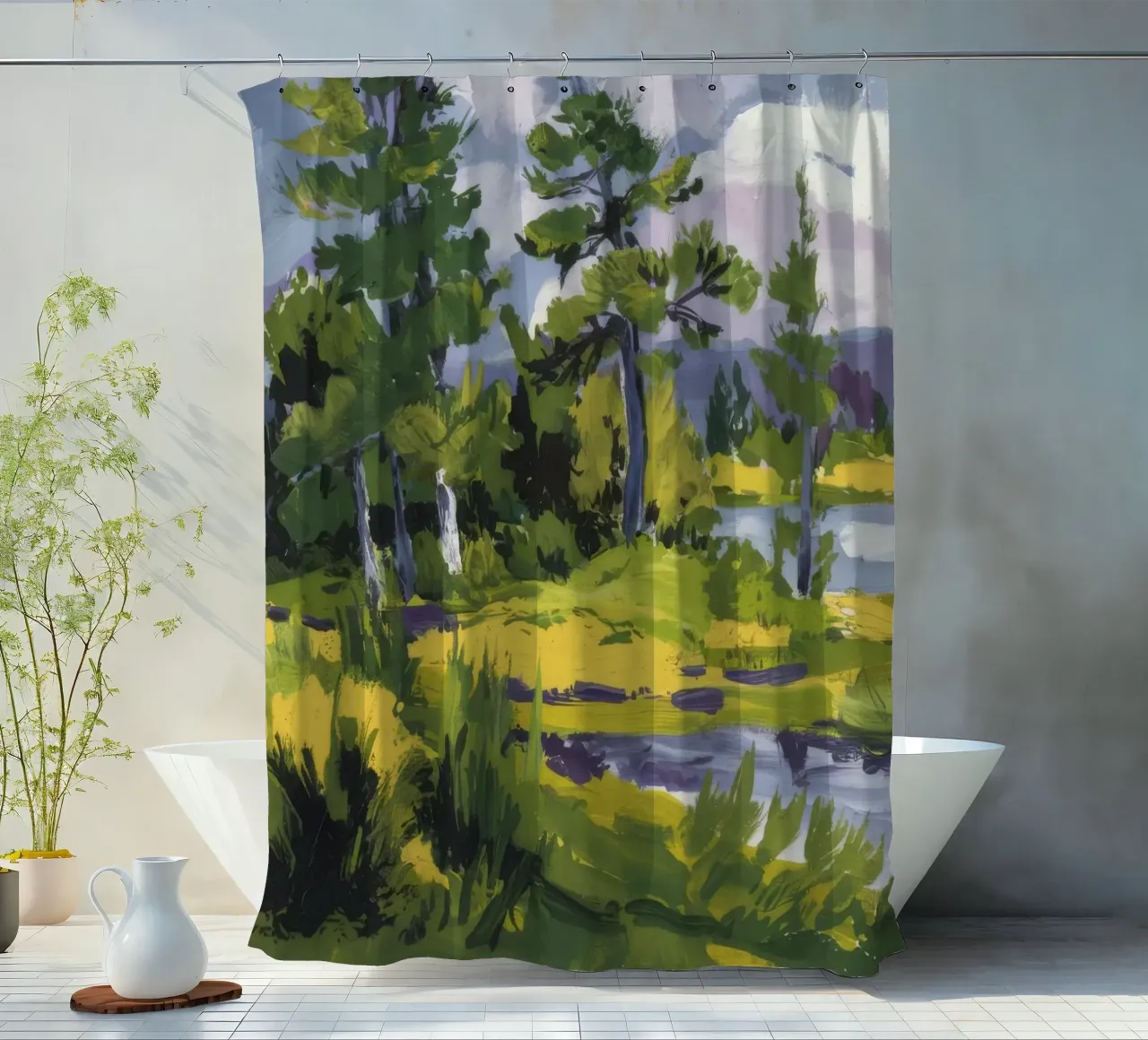 Ansa del fiume Pine tenda da doccia da Radiance Landscape