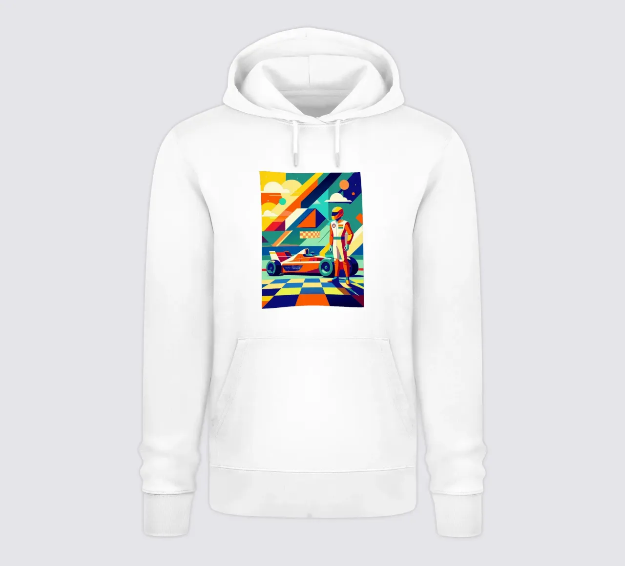 Imaginación vectorial de un coche deportivo de F1 sudadera con capucha de Faiza