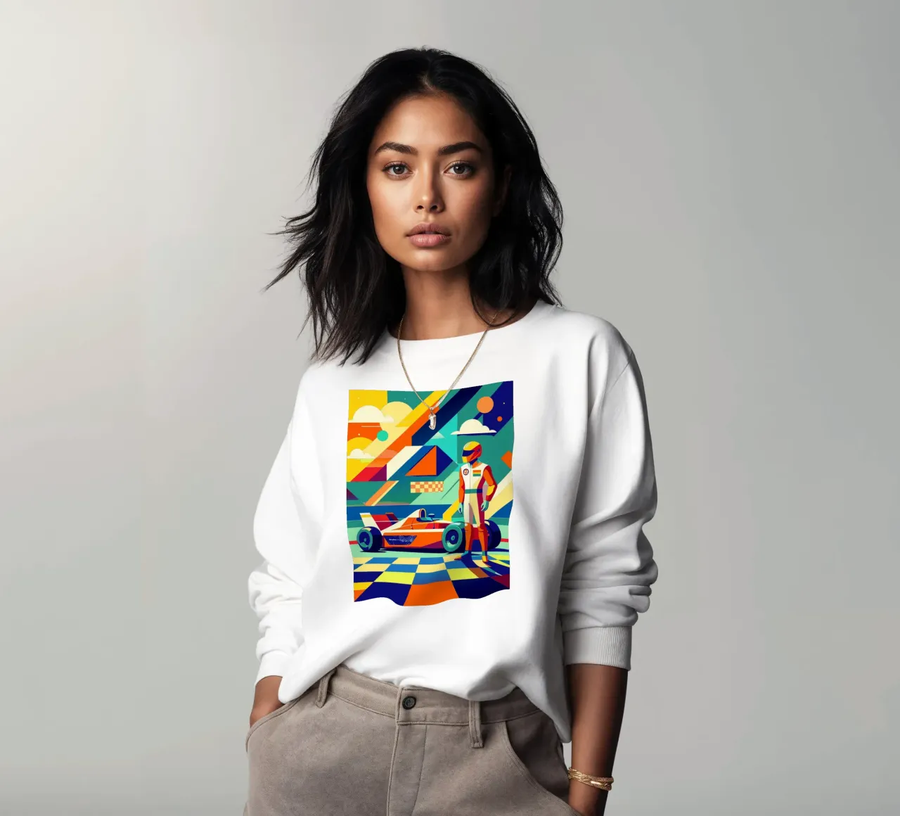Imaginación vectorial de un coche deportivo de F1 sudadera de Faiza