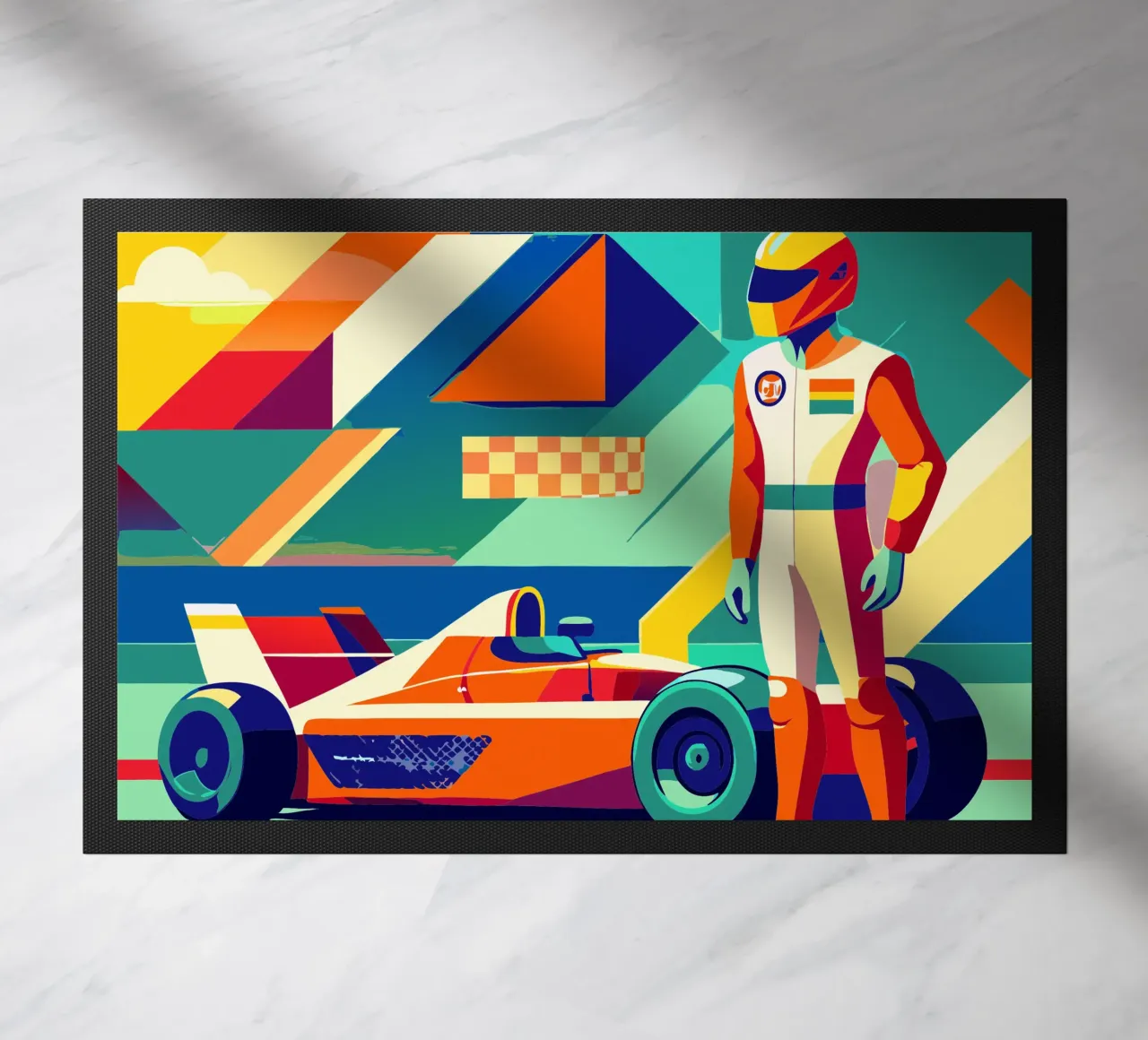 Imaginación vectorial de un coche deportivo de F1 felpudo de Faiza