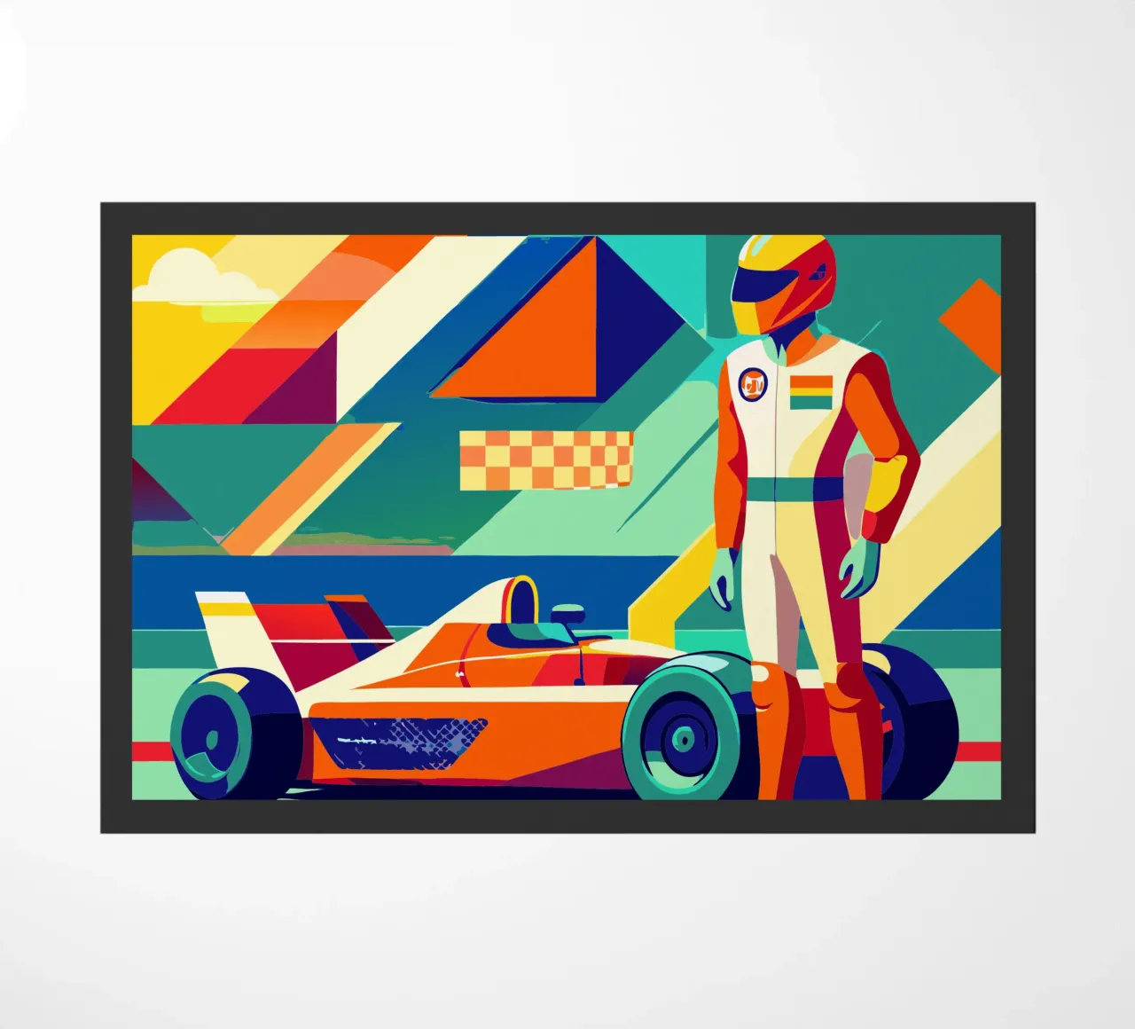 Imaginación vectorial de un coche deportivo de F1 felpudo de Faiza