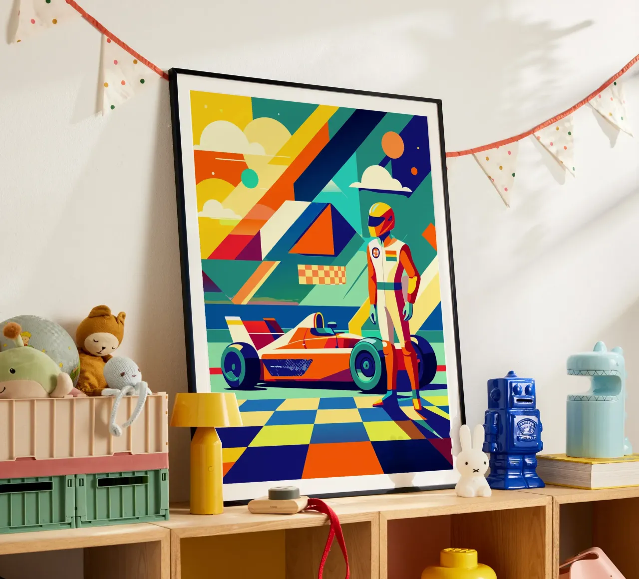 Imaginación vectorial de un coche deportivo de F1 poster de Faiza