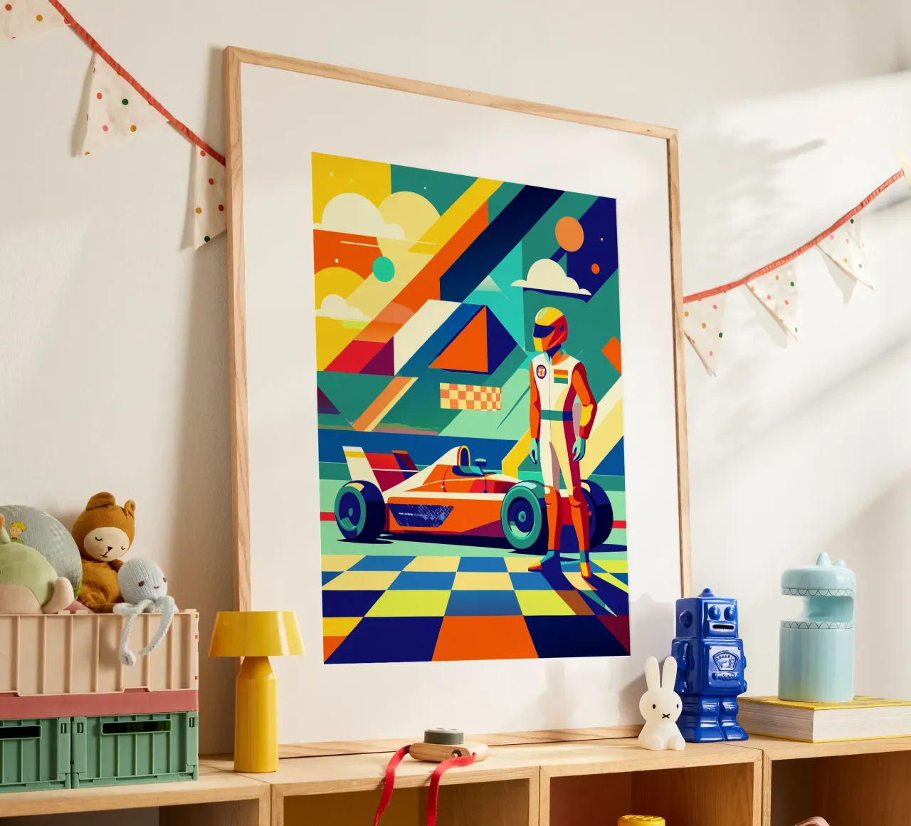 Imaginación vectorial de un coche deportivo de F1 poster de Faiza